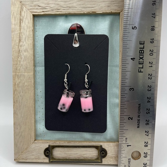 3 for $20 Pink Boba Tea Acrylic Dangle Earrings “You Pick 3” - Picture 2 of 7